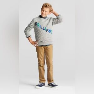 Boys' Stretch Straight Fit Jeans - Cat & Jack™ Khaki Wash Size 5